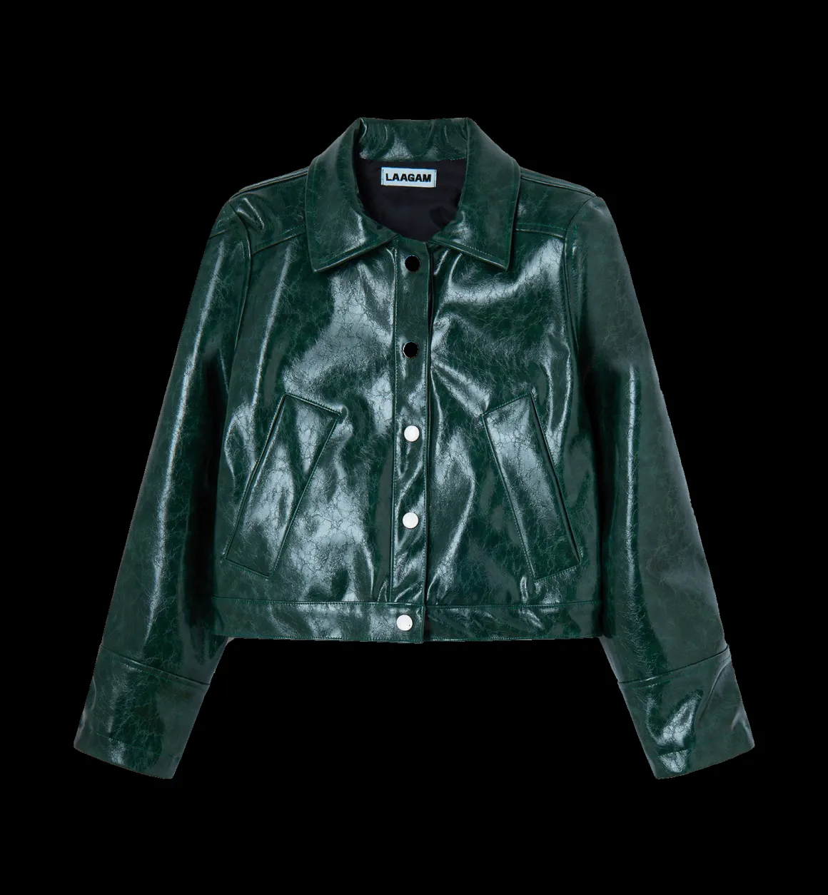 Laagam Jassen | Alexa Faux Leather Jacket Green