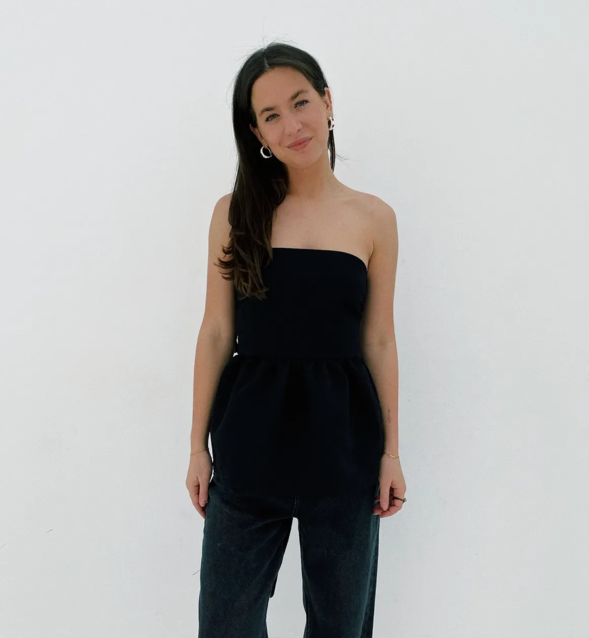 Laagam Tops | Cecile Strapless Top Black