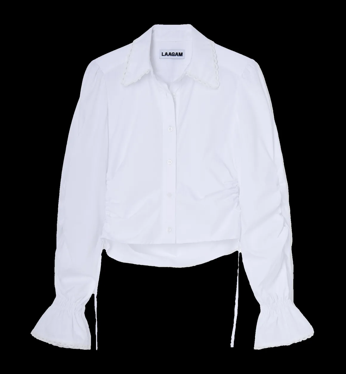 Laagam Tops | Sultana Ruched Shirt White