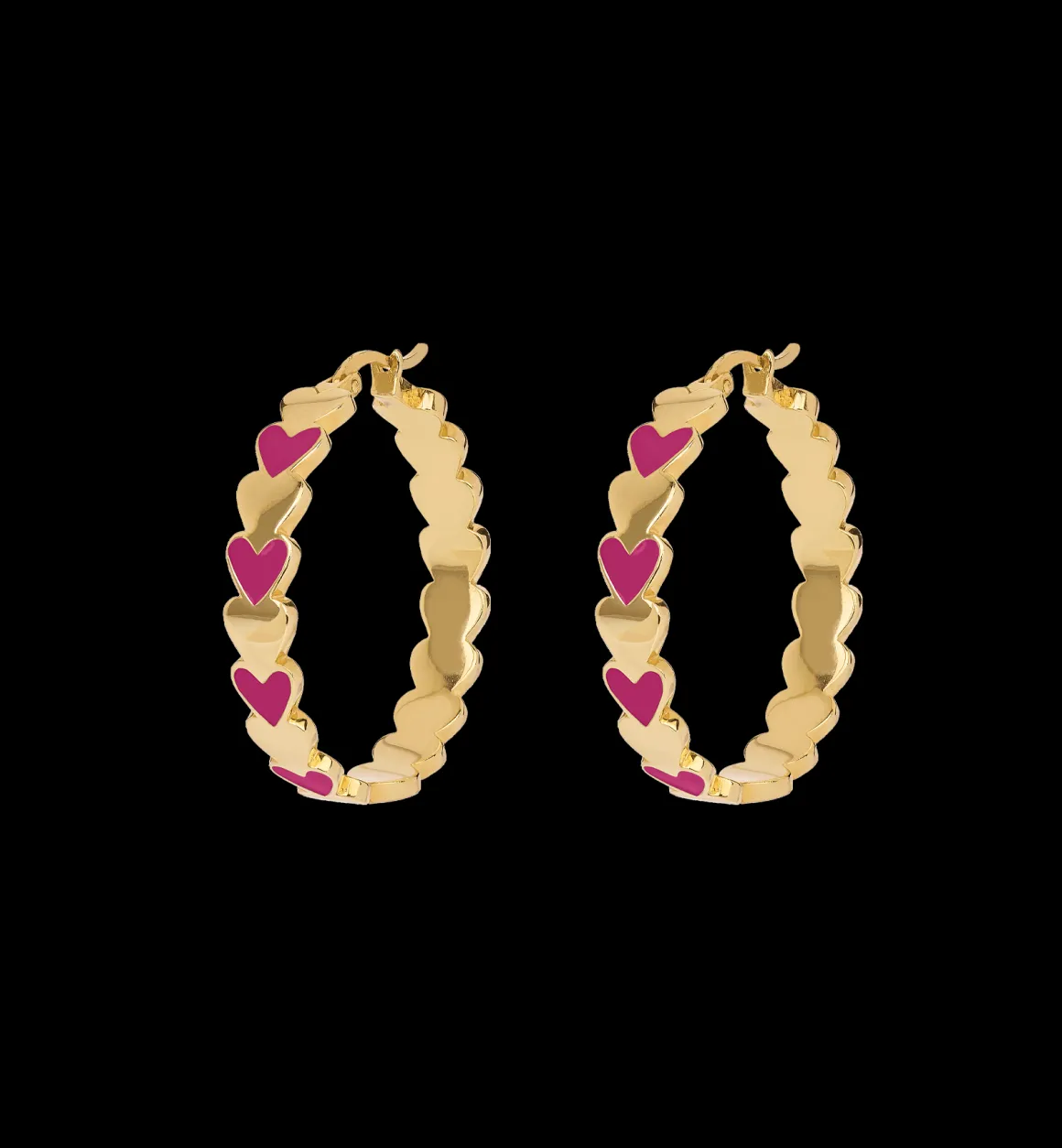 Anna + Nina ​Verguld | Zilver & Verzilverd | Large Beloved Mauve Hoop Earrings