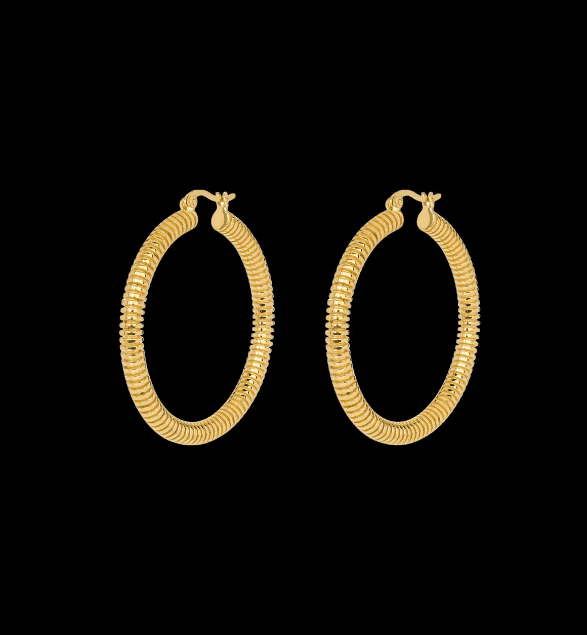 Anna + Nina ​Verguld | Zilver & Verzilverd | Large Spiral Hoop Earrings