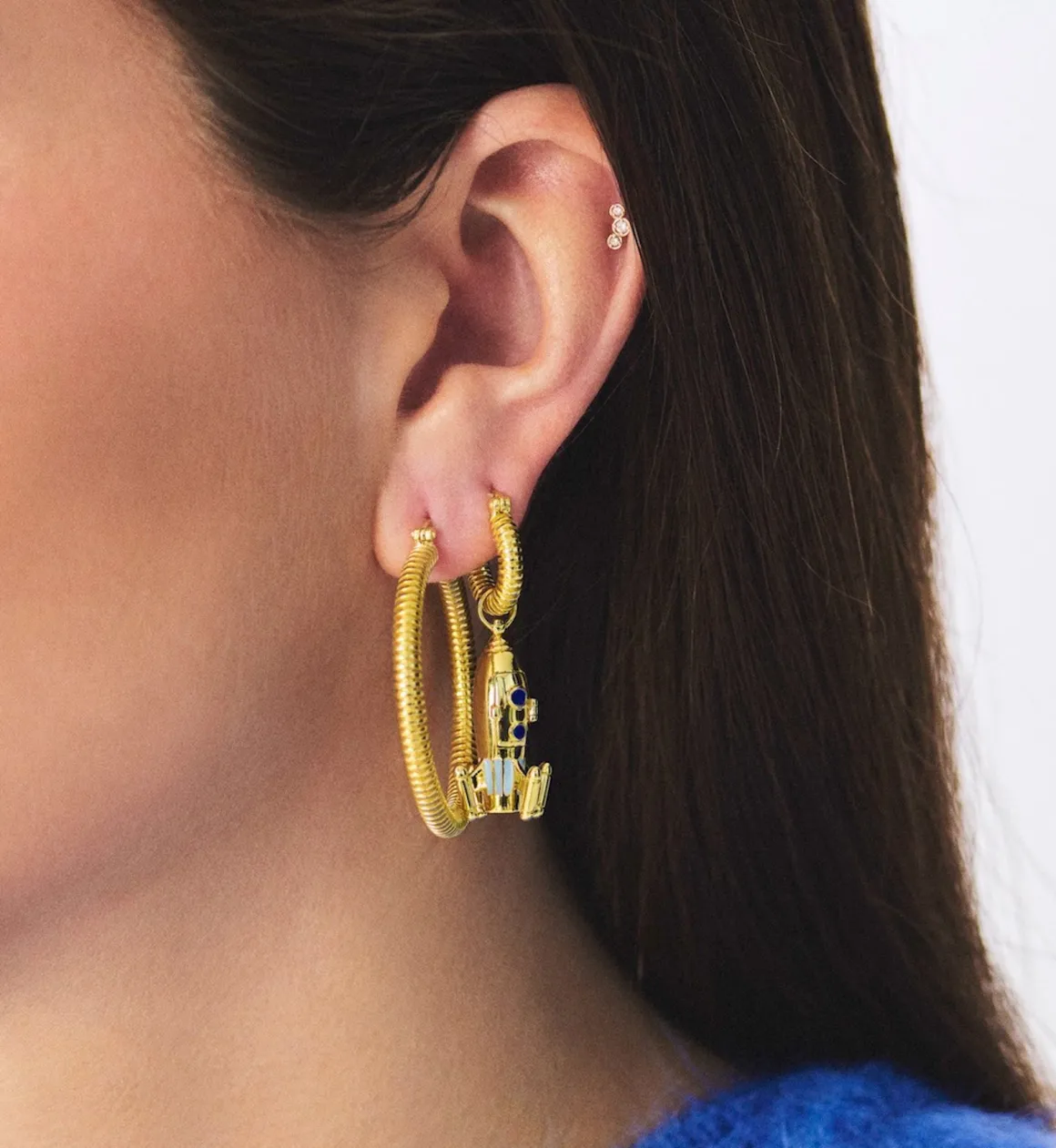 Anna + Nina ​Verguld | Zilver & Verzilverd | Large Spiral Hoop Earrings