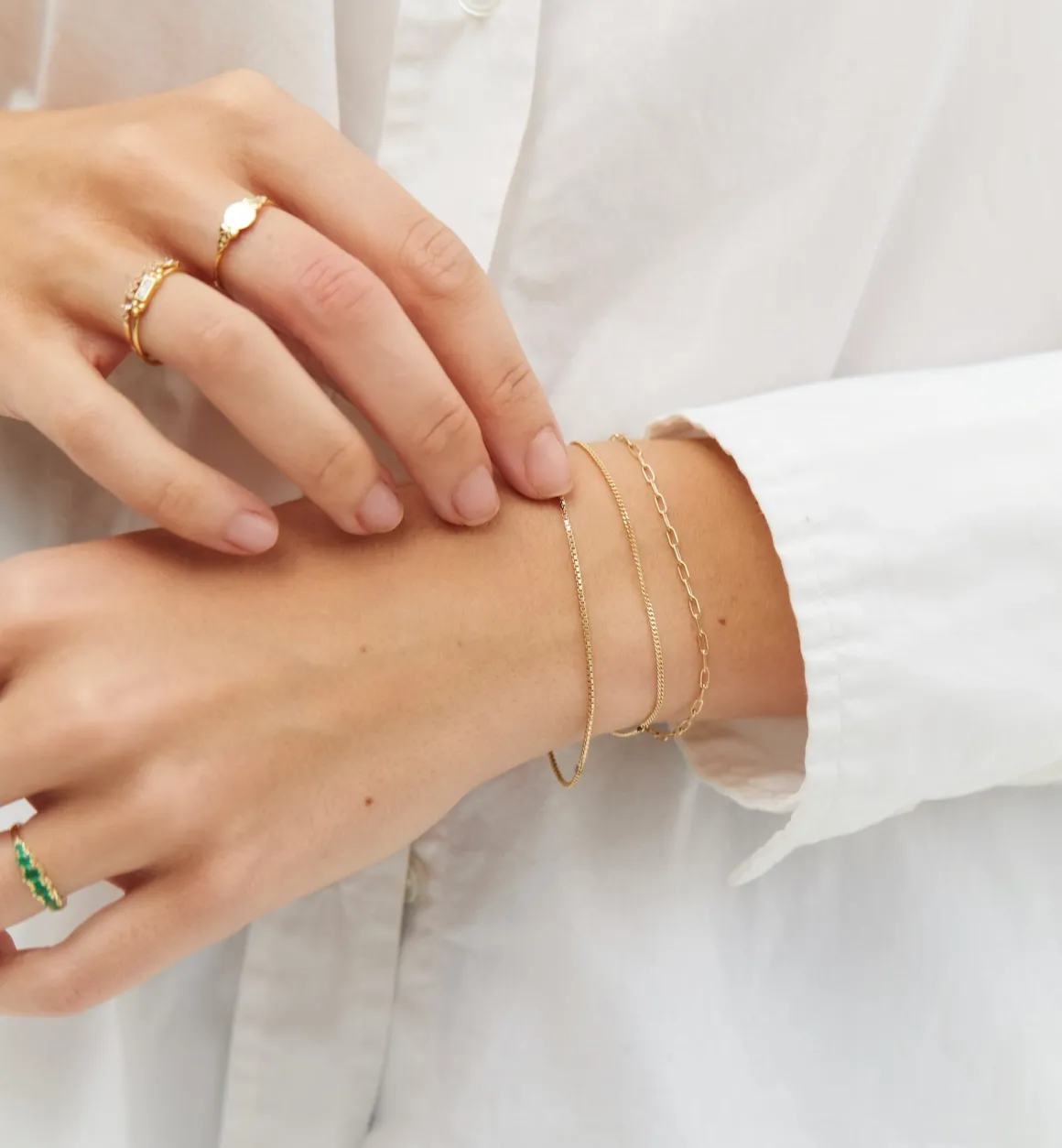 Anna + Nina ​Verguld | Zilver & Verzilverd | Link Plain Bracelet