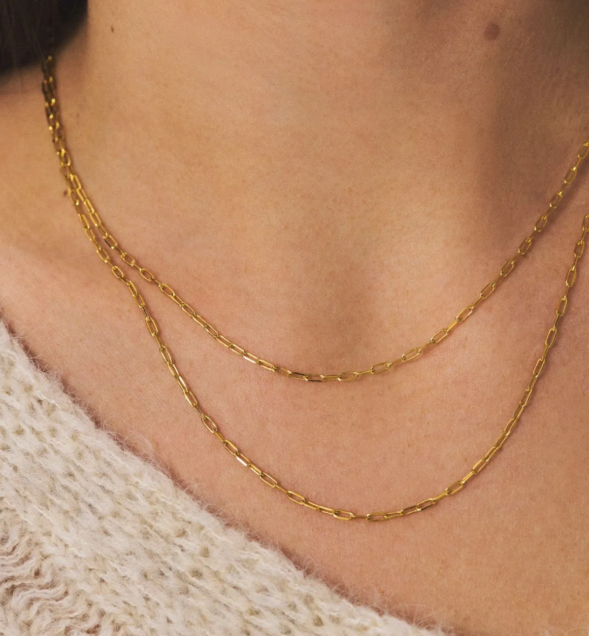 Anna + Nina ​Verguld | Zilver & Verzilverd | Link Plain Necklace