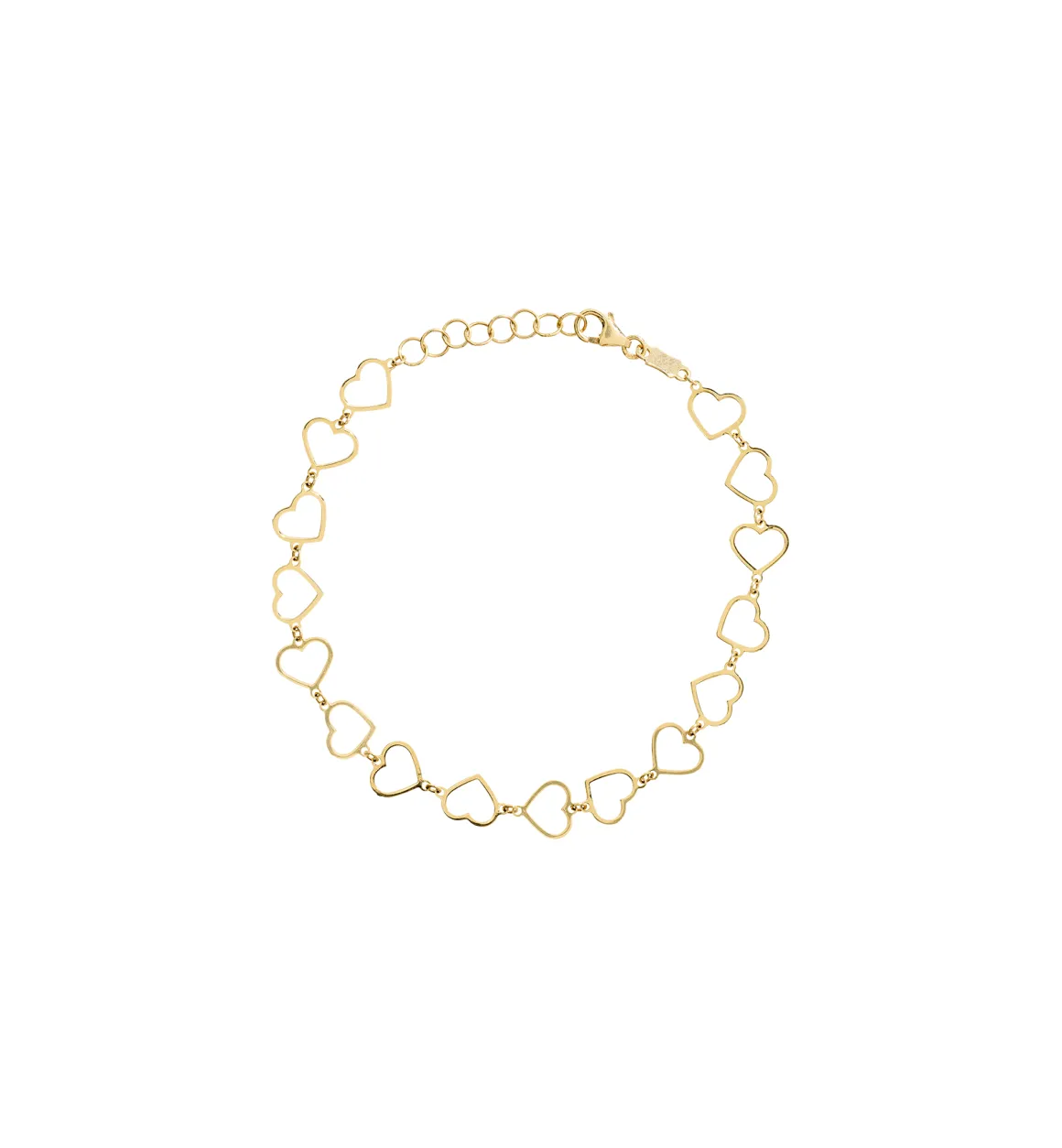 Anna + Nina 14K Goud | Linked Hearts Bracelet 14K