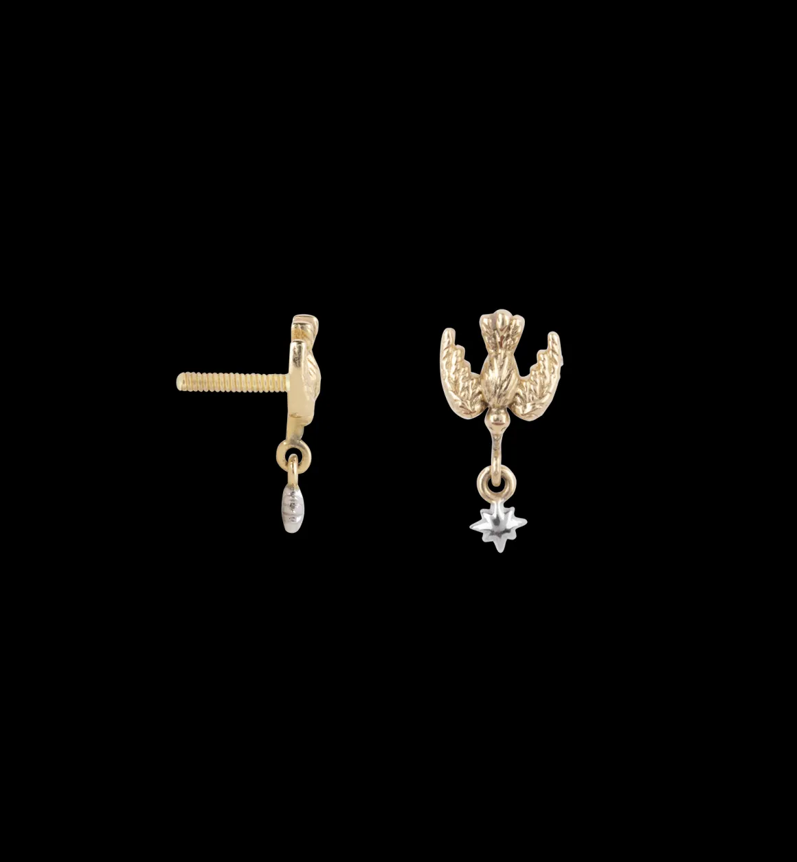 Anna + Nina 14K Goud | Love Bird Piercing Front 14K