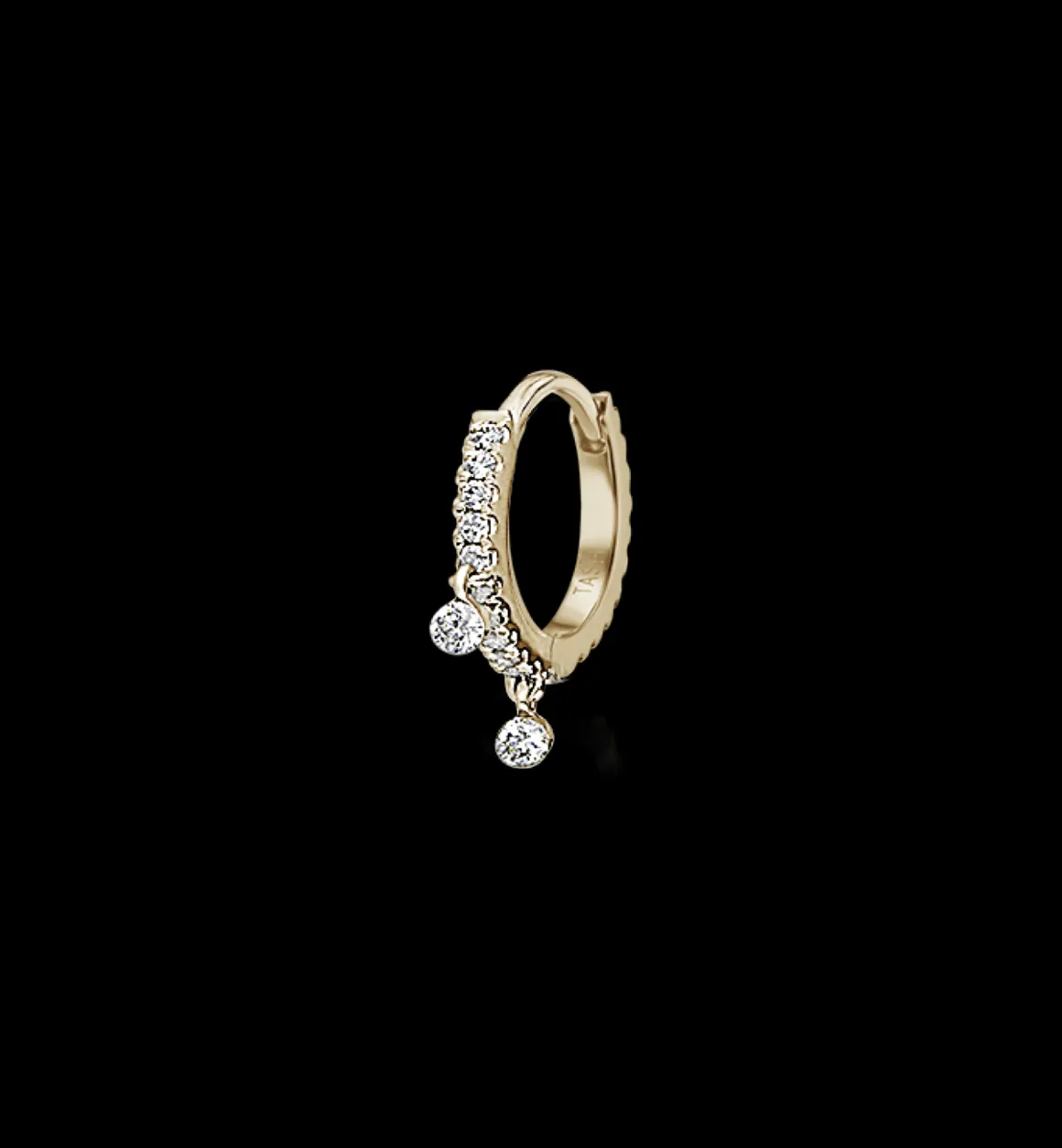 Maria Tash 14K Goud | Diamond Eternity With 2 Dangles Earring 18K 14K