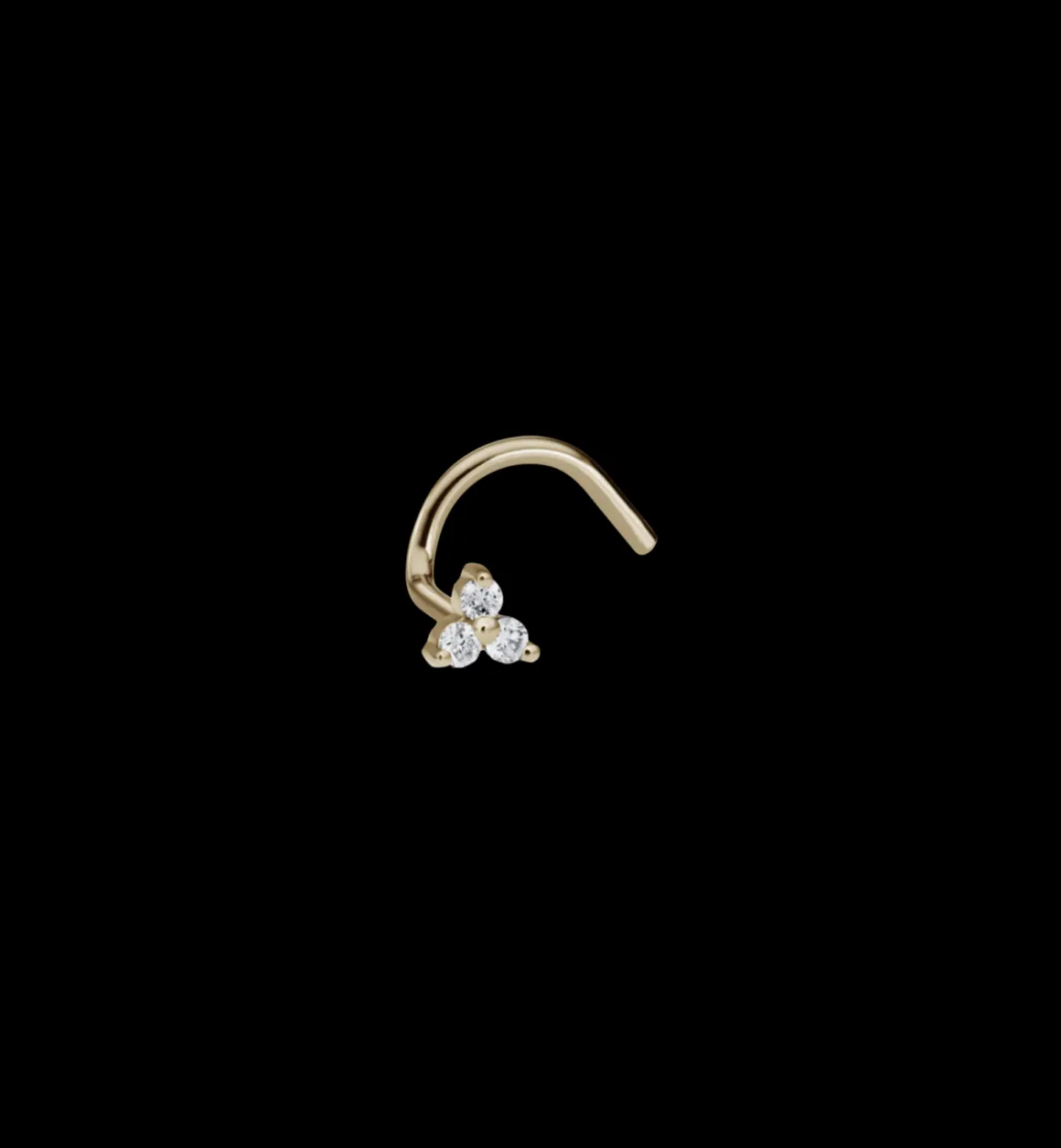 Maria Tash 14K Goud | Diamond Trinity Left Nostril Screw 18K