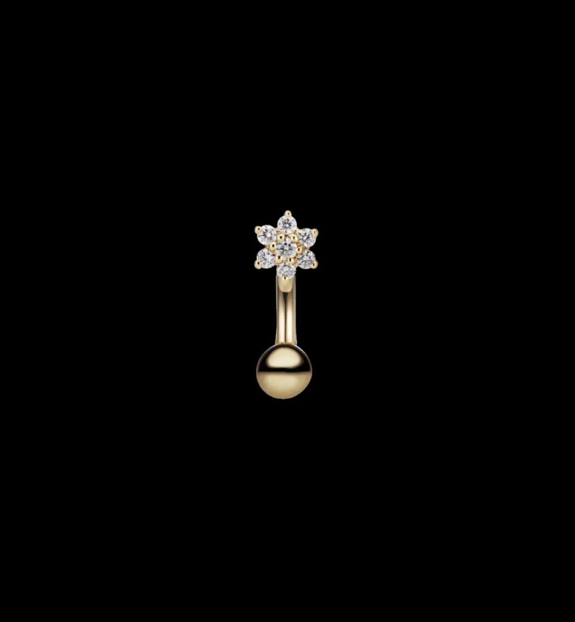 Maria Tash 14K Goud | Zirconia Flower Ball Navel Piercing 14K