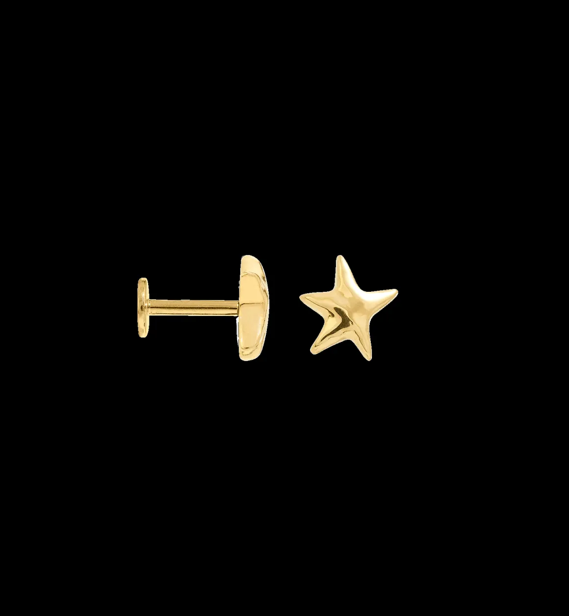 Anna + Nina 14K Goud | Voor Je Partner | Mesmerising Star Piercing Front 14K