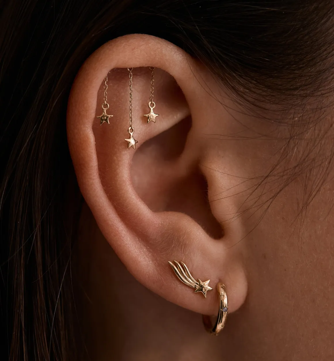 Anna + Nina 14K Goud | Meteor Stud Earring 14K