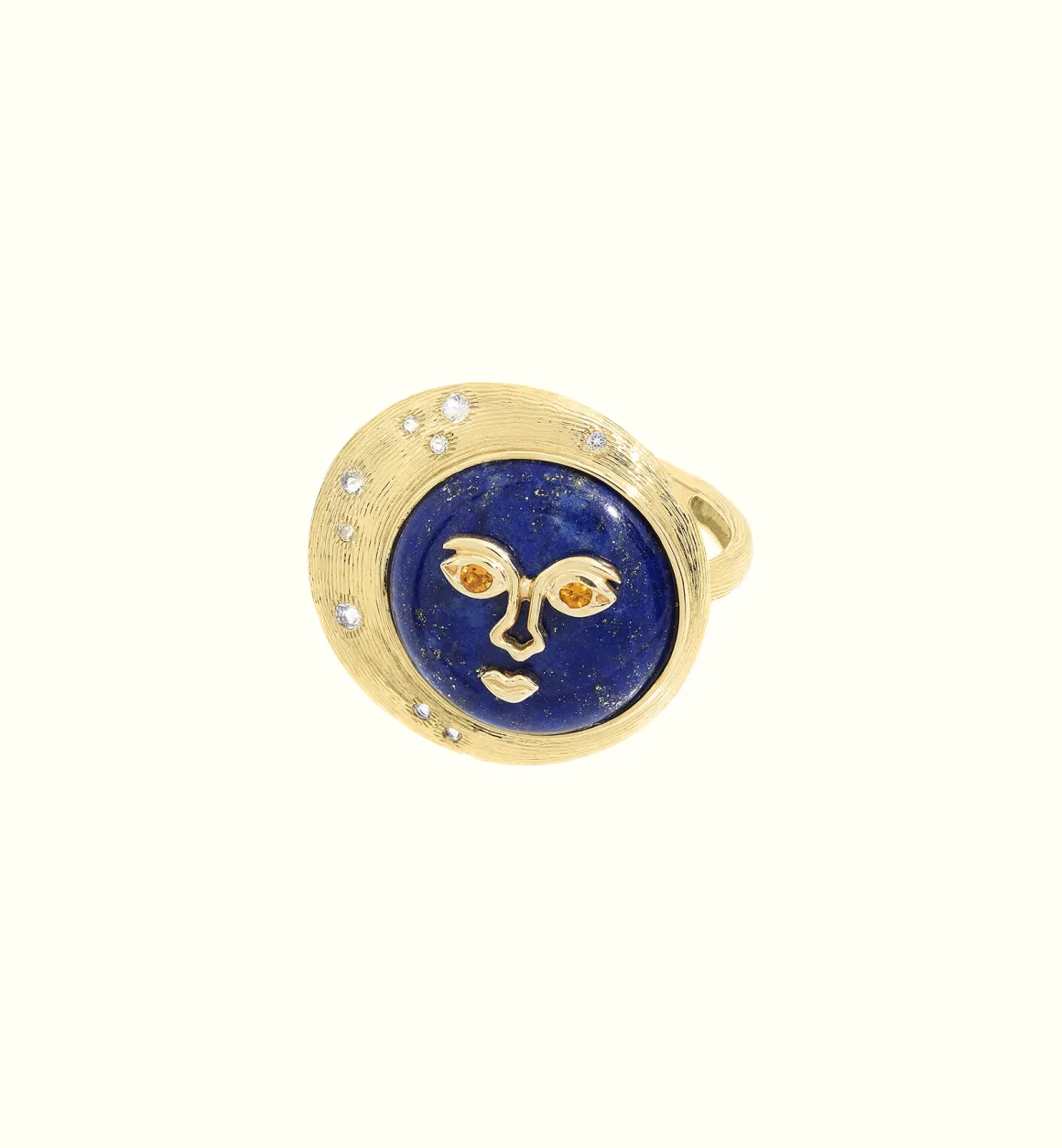 Anna + Nina 14K Goud | Moon Eclipse Ring 14K Geelgoud