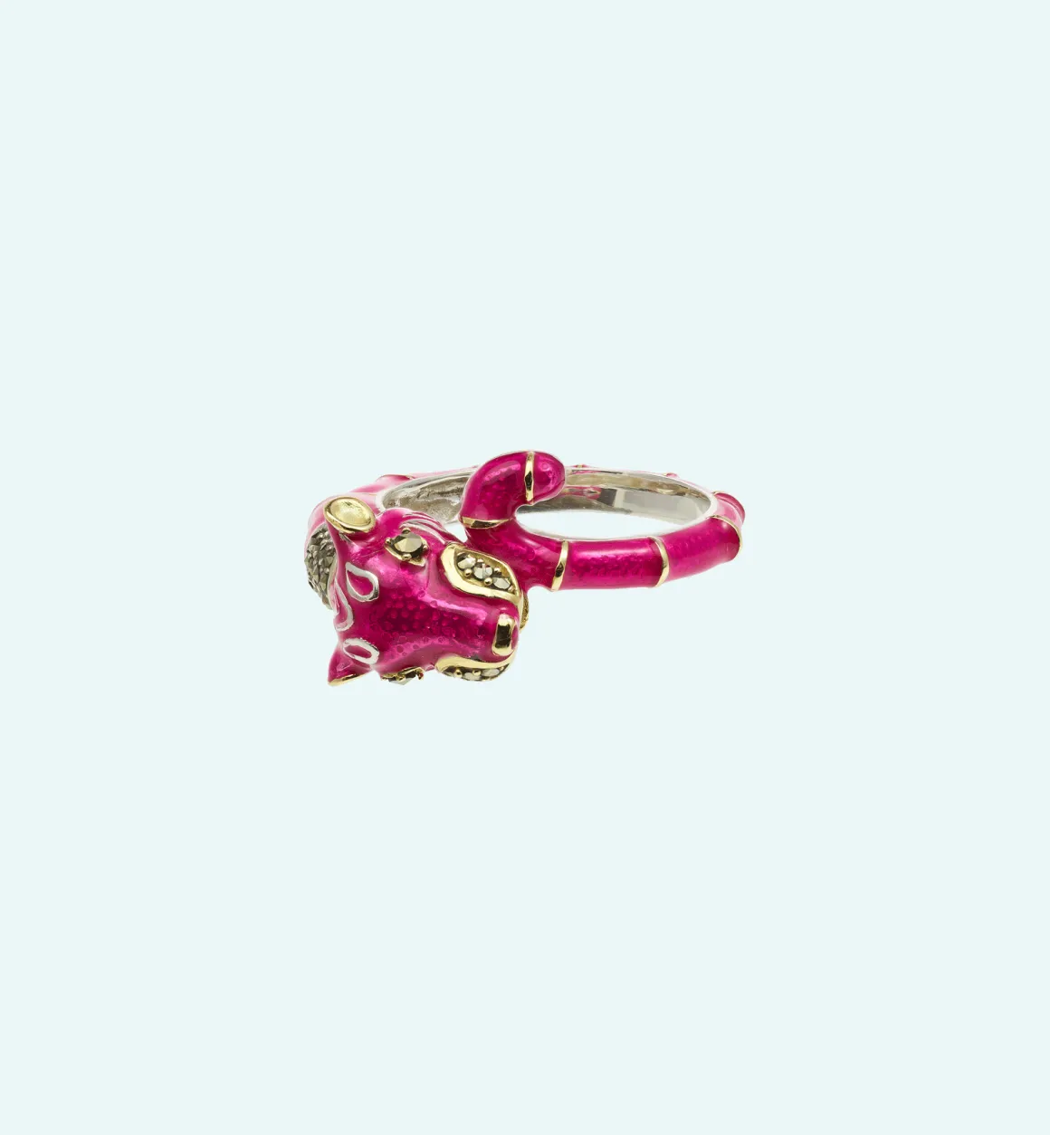 Anna + Nina Zilver & Verzilverd | Pink Panther Ring Zilver