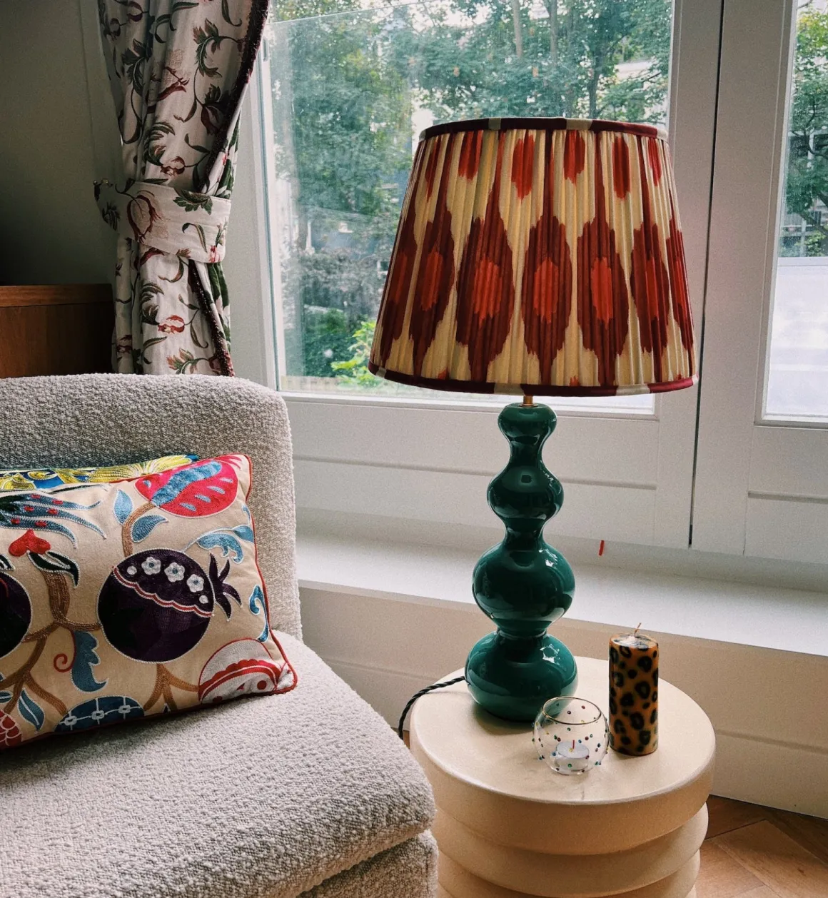 Pooky Lampen | Decoratie | Pink Ikat Silk Lampshade