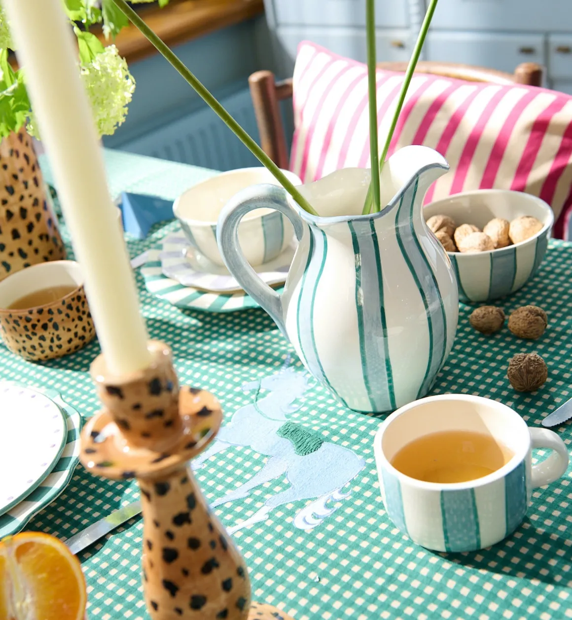 Anna + Nina - Home Mokken | Servies | Powder Striped Cappuccino Mug