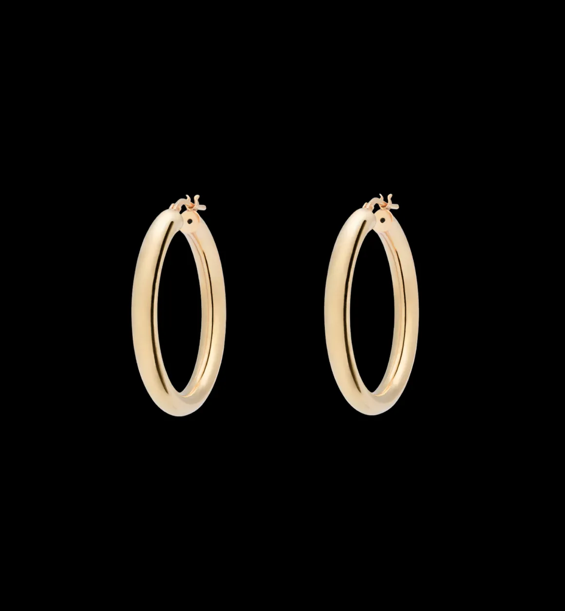 Anna + Nina ​Verguld | Zilver & Verzilverd | Round Plain Hoop Earrings