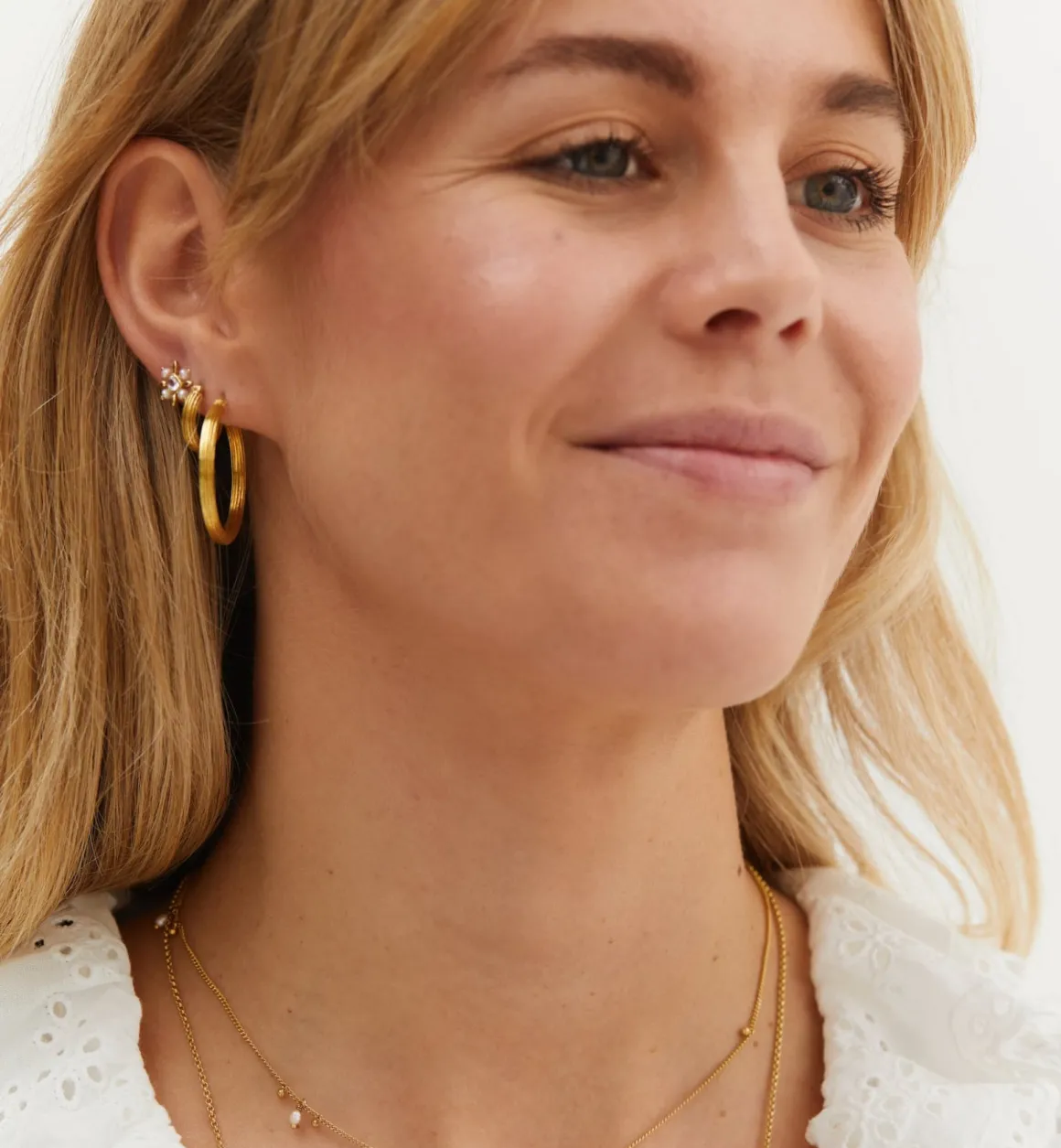 Anna + Nina ​Verguld | Zilver & Verzilverd | Single Antique Soul Stud Earring