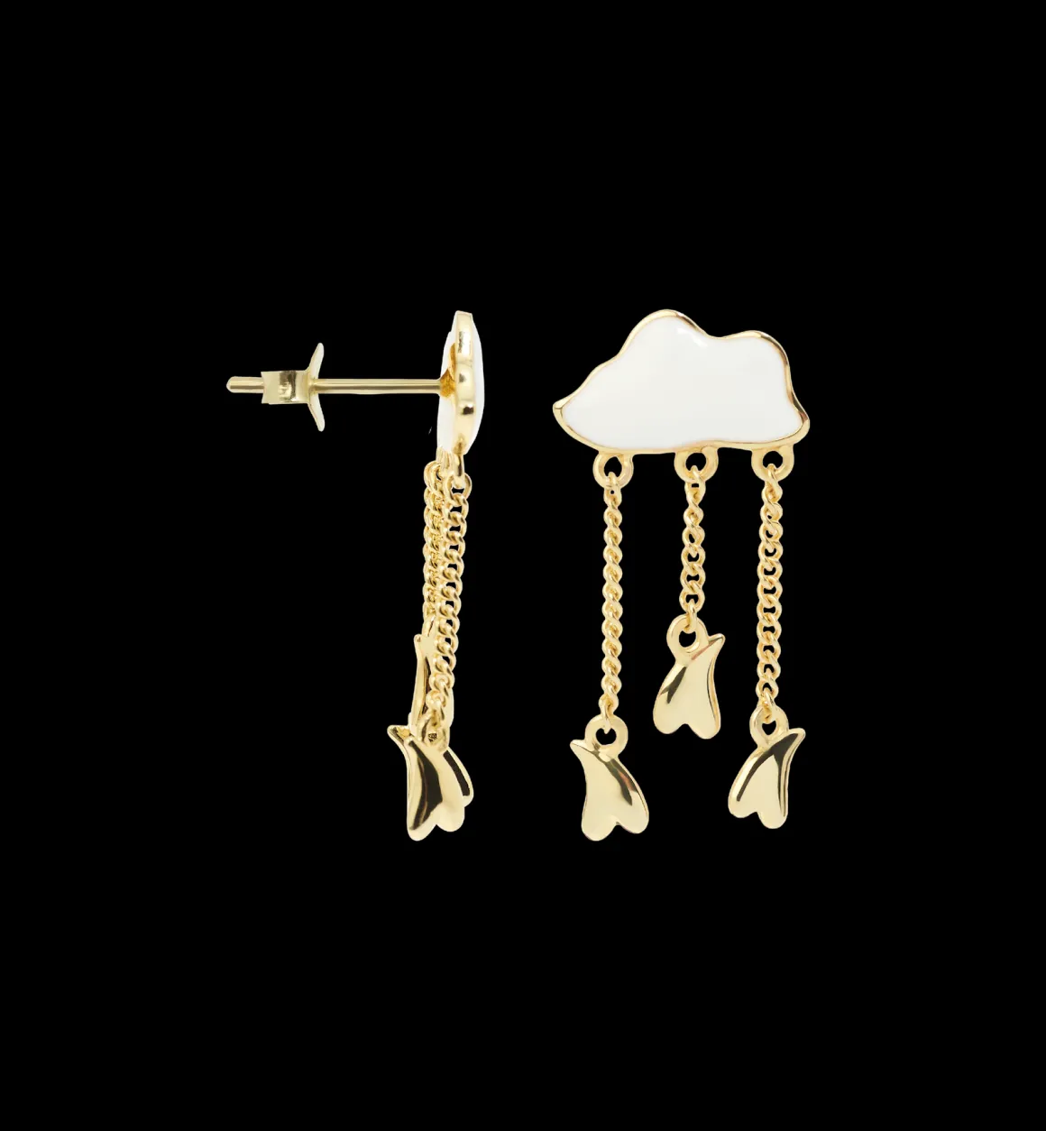 Anna + Nina ​Verguld | Zilver & Verzilverd | Single Cloud Nine Stud Earring