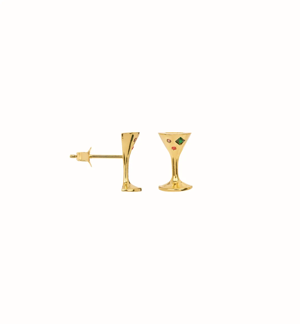 Anna + Nina ​Verguld | Zilver & Verzilverd | Single Goblet Stud