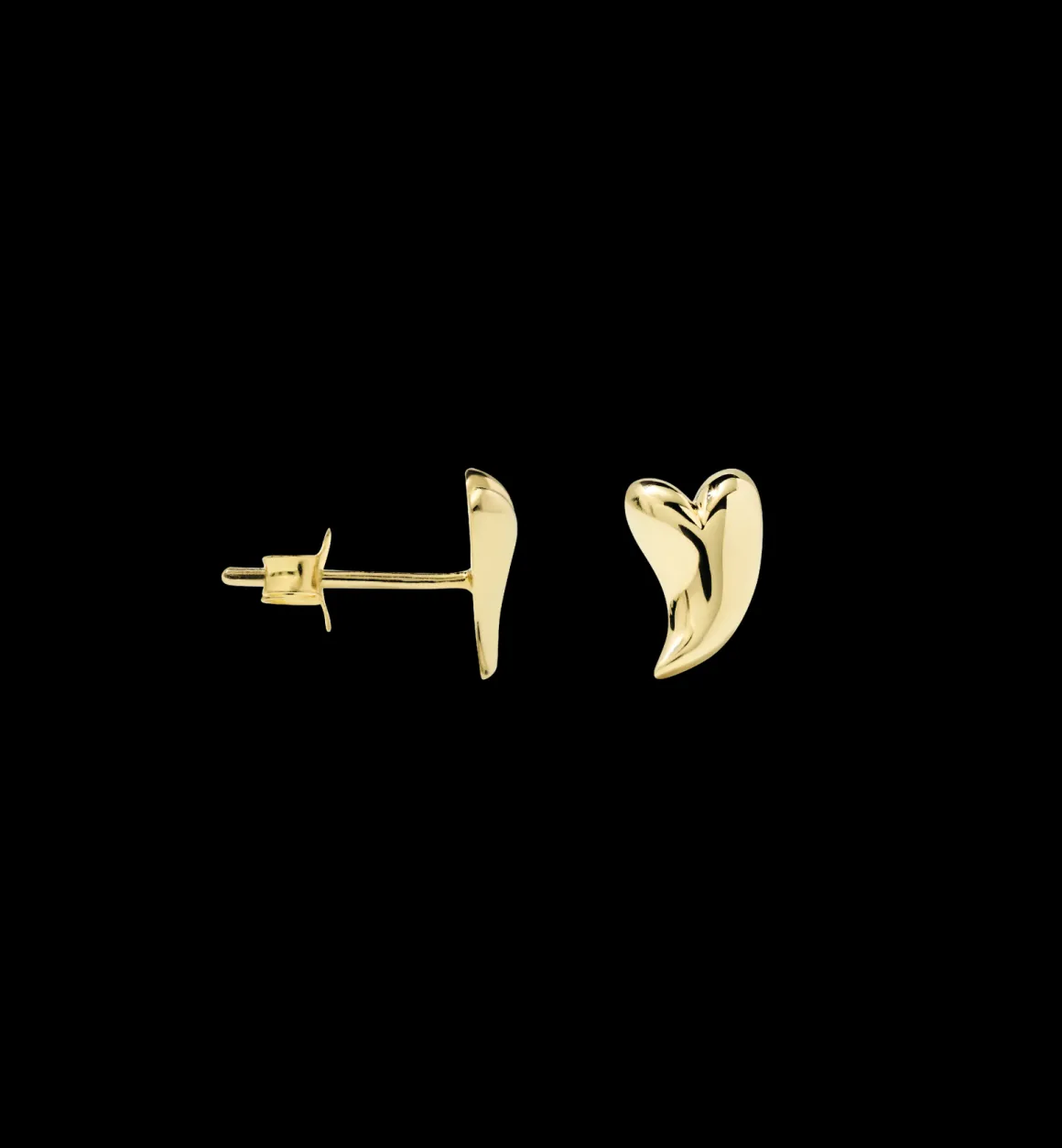 Anna + Nina ​Verguld | Zilver & Verzilverd | Single Groovy Heart Stud Earring