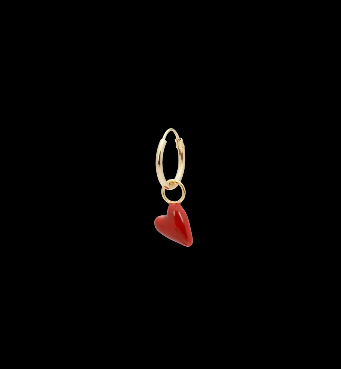 Anna + Nina ​Verguld | Zilver & Verzilverd | Single Heart Beat Ring Earring