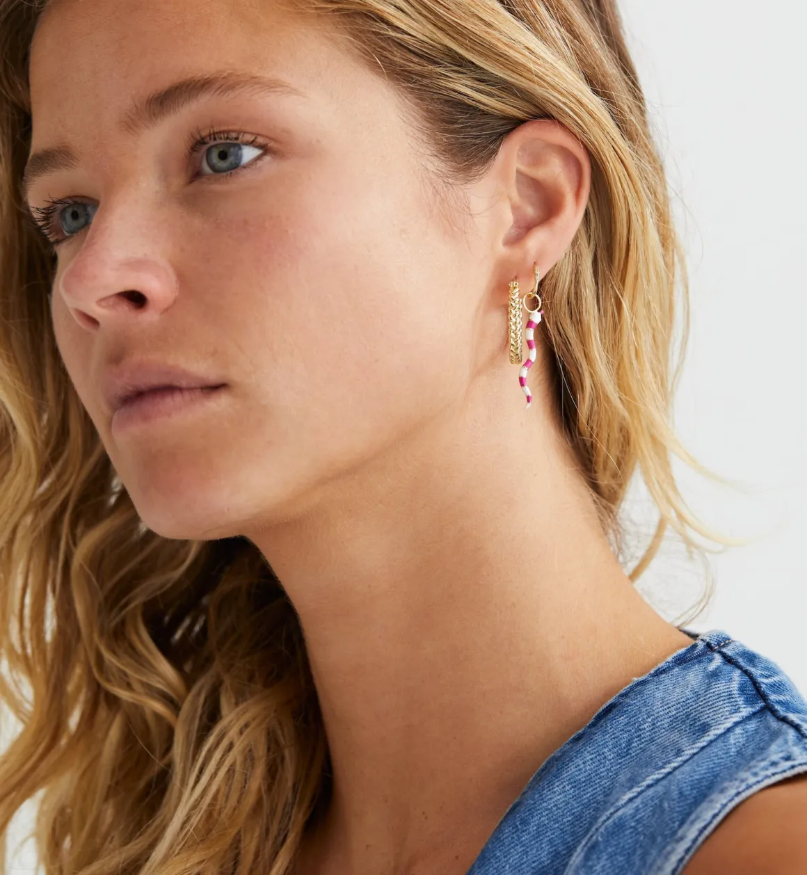 Anna + Nina ​Verguld | Zilver & Verzilverd | Single Serpent Ring Earring