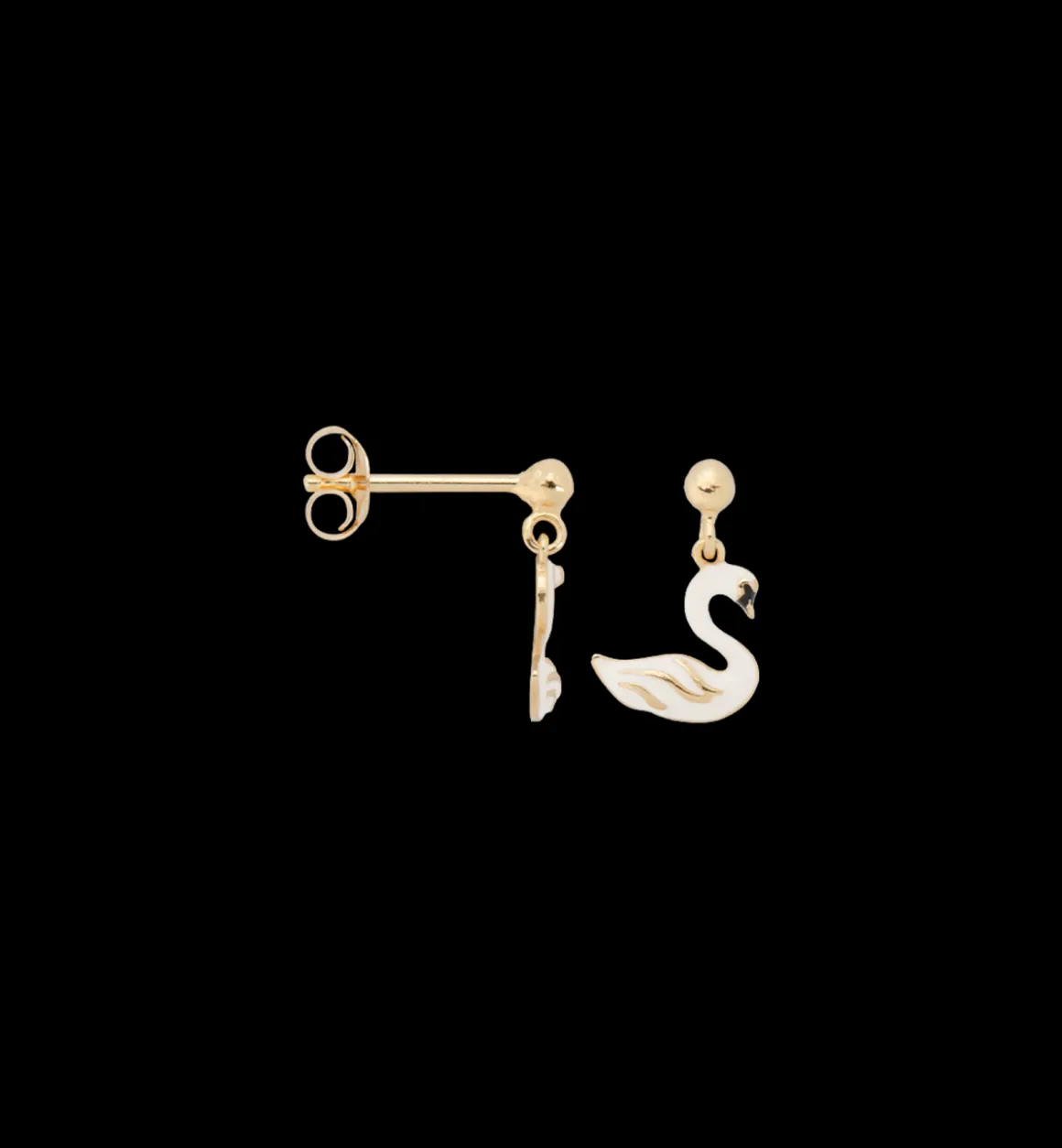 Anna + Nina ​Verguld | Zilver & Verzilverd | Single Swan Lake Stud Earring