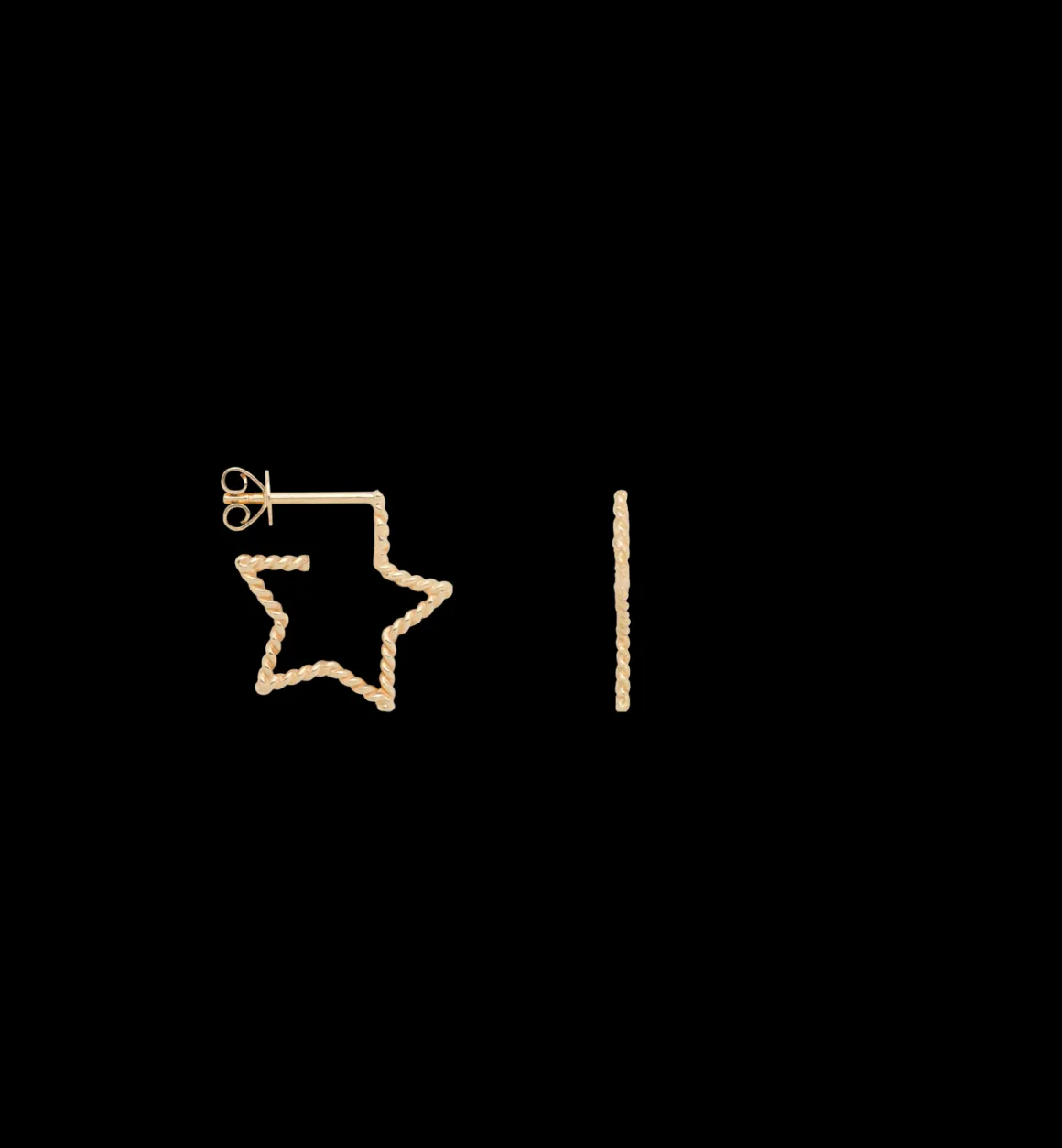 Anna + Nina 14K Goud | Voor Je Partner | Single Tangled Star Stud Earring 14K