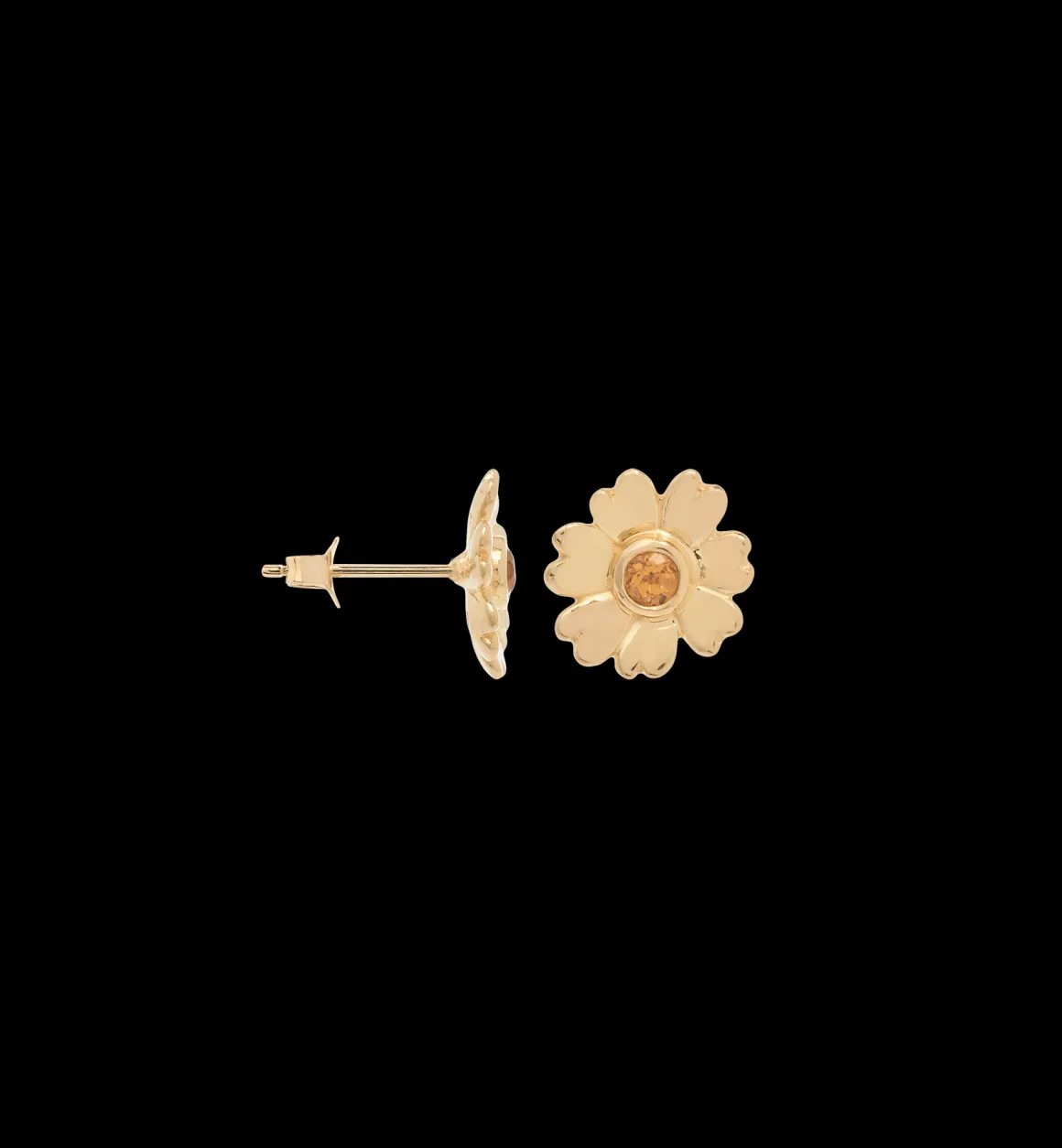 Anna + Nina 14K Goud | Voor Je Partner | Single Tiny Poppy Stud 14K