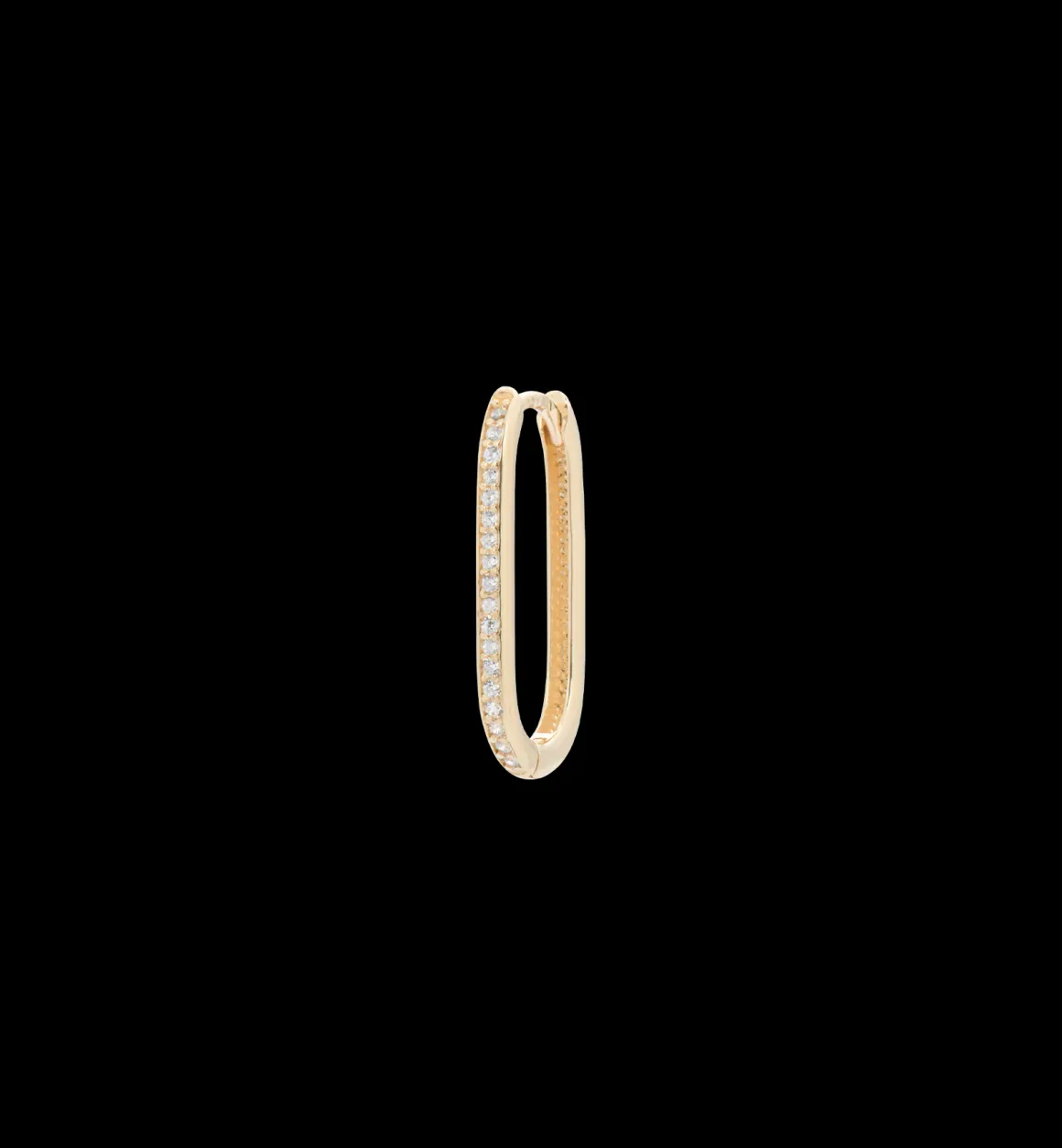 Anna + Nina 14K Goud | Voor Je Partner | Single White Zirconia Paperclip Earring 14K