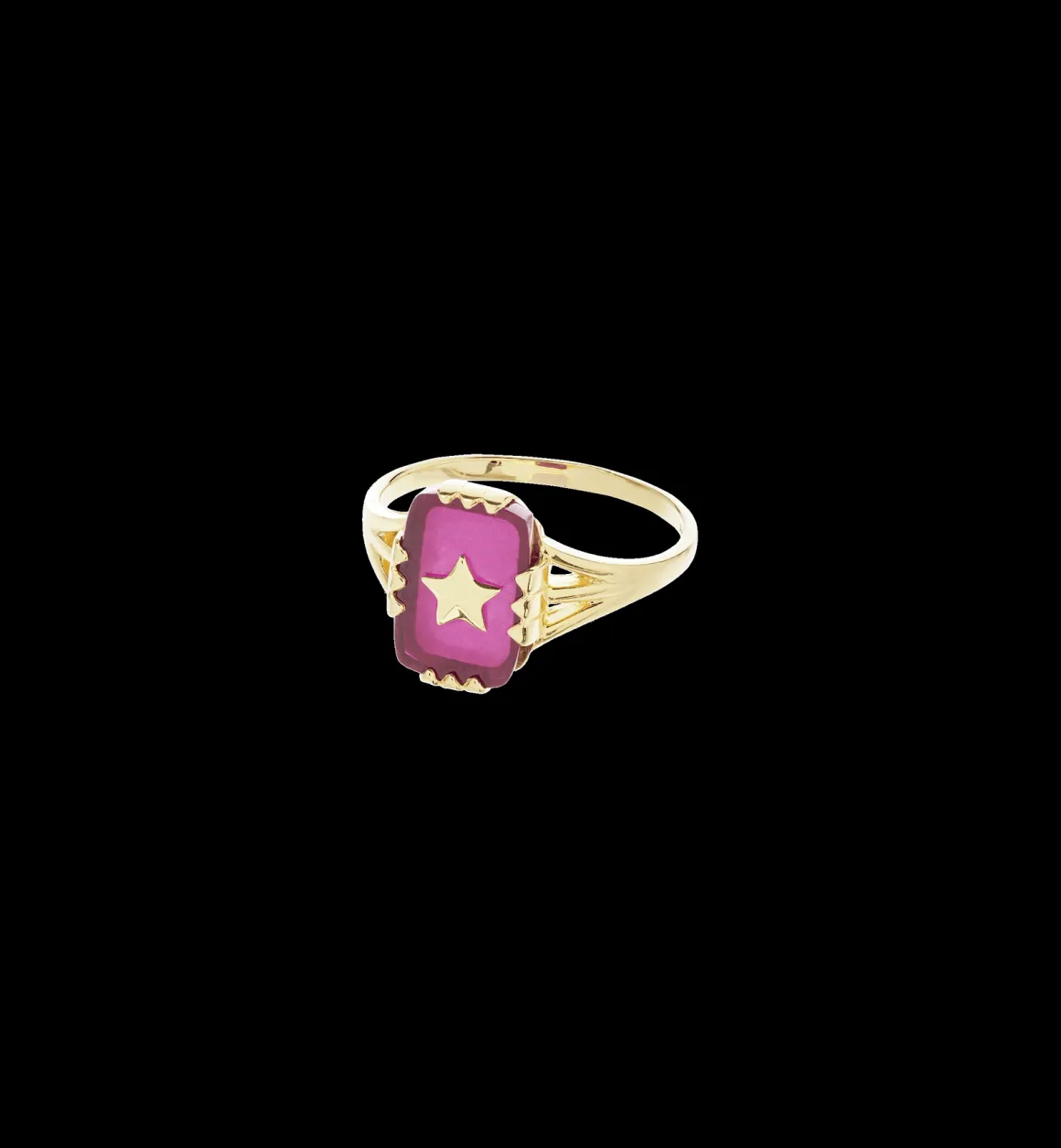 Anna + Nina ​Verguld | Zilver & Verzilverd | Starshine Magenta Ring