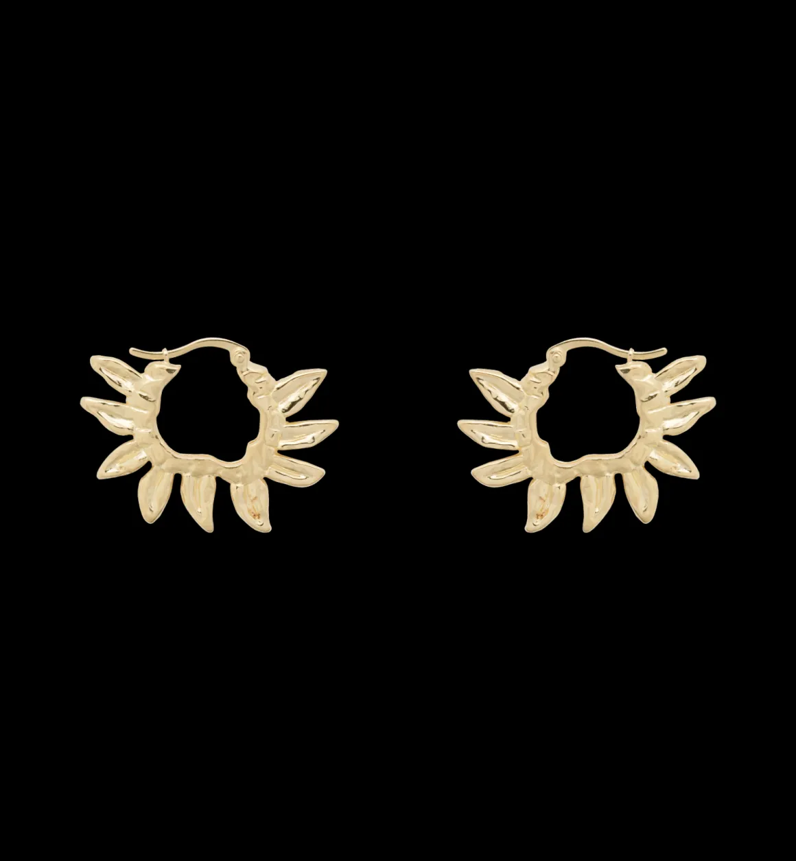 Anna + Nina ​Verguld | Zilver & Verzilverd | Sunflower Petals Hoop Earrings