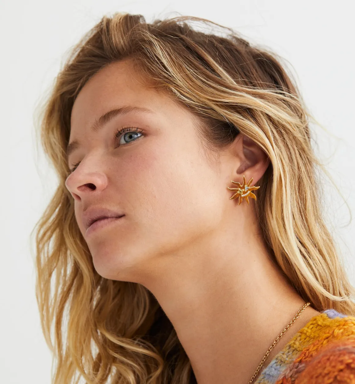 Anna + Nina ​Verguld | Zilver & Verzilverd | Sunny Side Up Stud Earrings