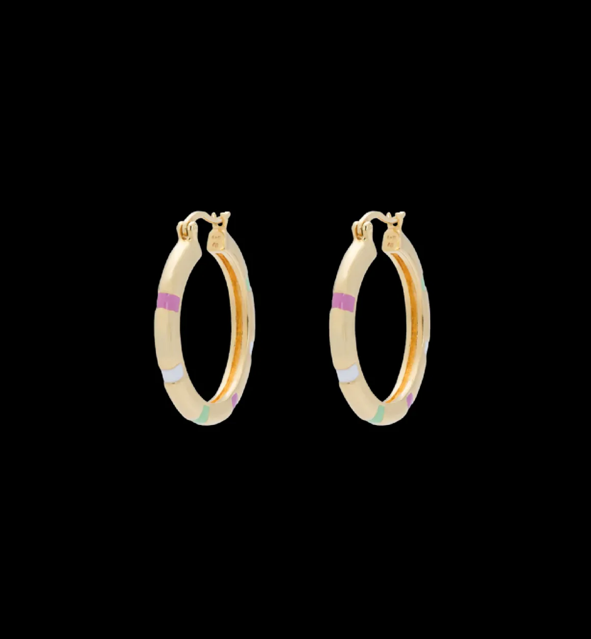 Anna + Nina ​Verguld | Zilver & Verzilverd | Sweet Stripe Hoop Earrings