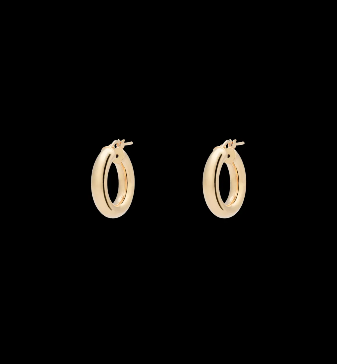 Anna + Nina ​Verguld | Zilver & Verzilverd | Thick Plain Hoop Earrings