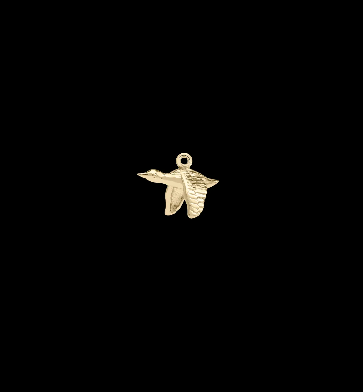 Anna + Nina 14K Goud | Voor Kinderen | Tiny Flying Duck Charm 14K