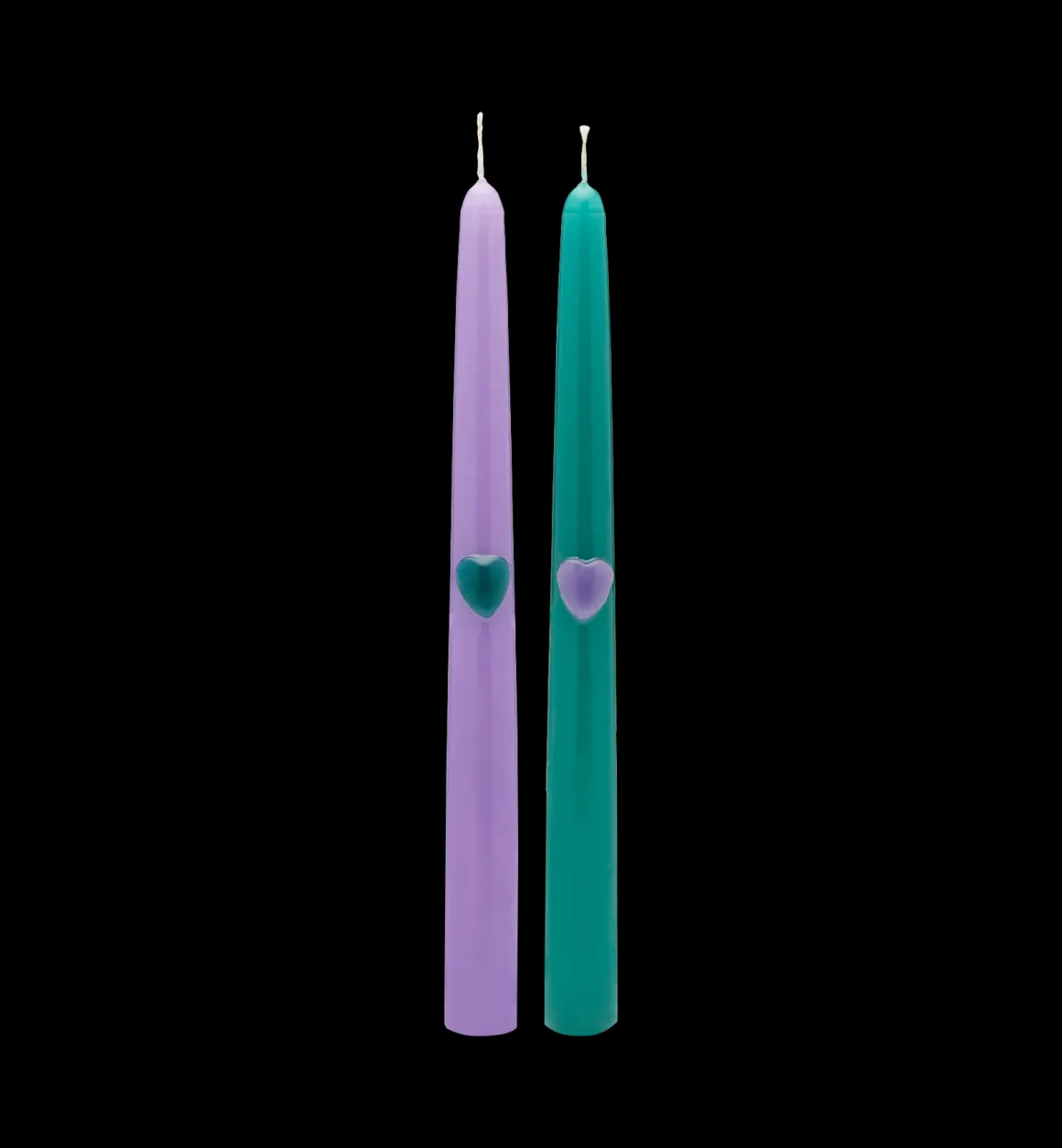 Anna + Nina - Home Kaarsen & Kandelaren | Decoratie | Tough Love Green/Purple Candle Set of 2